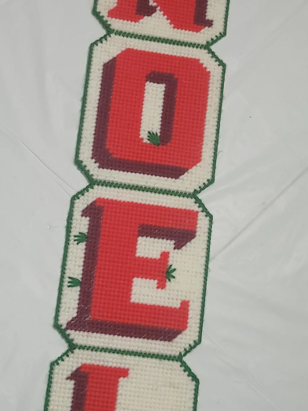 Festive 'NOEL' Crochet Banner - Red and Cream Holiday Garland